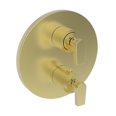 NEWPORT BRASS 1/2" Round Thermostatic Trim Plate With Handle in Satin Brass (Pvd) 3-2973TR/04